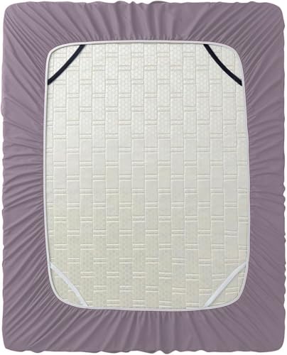 Image of Hearth & Harbor Extra Deep Pocket California King Fitted Sheet - Fits 18 to 24 Inch Mattress - Ultra Soft 1800 Microfiber, Wrinkle-Free & Breathable - Hotel Luxury Fitted Sheet Only, Dusty Purple