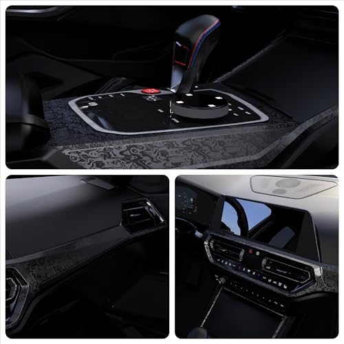 Lypumso Forged Carbon Fiber Vinyl Wrap, 3D Cosmic Ghost Textured Auto Car Sticker Decal Film Sheet DIY Vehicle Paint Changing Wrap Featuring Air Release Technology (Black, 1ft x 10ft) - Image 5