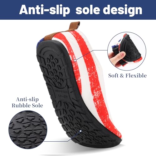 Image of Ibeauti Women Mens House Slippers Lightweight Comfy Barefoot Slipper Socks Rubber Sole House Shoes for Indoor /Outdoor Bedroom Travel