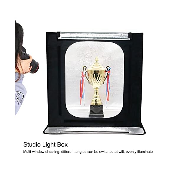 AYNEFY Fotobox Zelt Studio-Lichtbox mit 126 LED-Lampenperlen und 4 Farben PVC-Matt-Hintergrund, Fotostudio-Beleuchtung… – Bild 3
