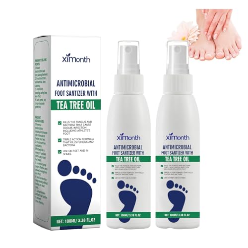 2PCS Foot Spray with Tea Tree Oil Tea Tree Oil Spray for Foot Clearing Foot & Shoe Spray Refreshing and Comfortable