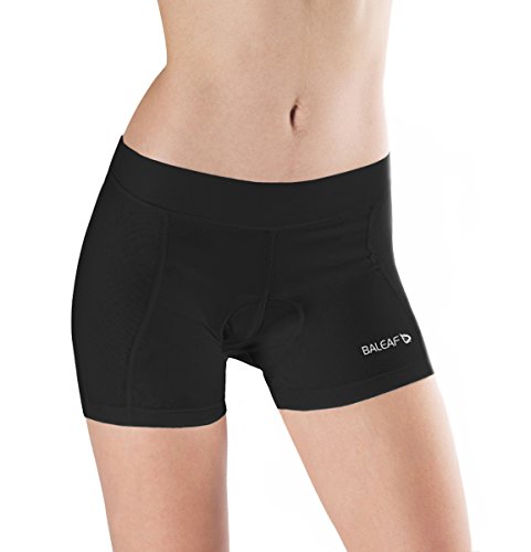 BALEAF Women's Cycling Underwear 3D Padded Cycling Shorts for Spinning, Cycle, Biking Black Size L