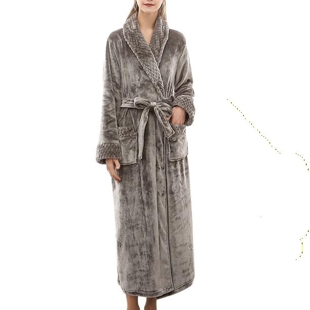 Albornoz Mujer Tallas Grandes Pareja Ropa De Dormir Bata Gruesa Largo, Vestido Hogar Cálida Invierno Albornoz Hombre