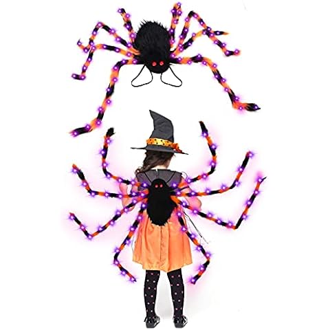 Camlinbo 64 LED Halloween Spider Backpack Costume-Colorful Spider Costume Cover