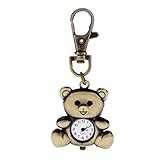 Cute Bear of Unisex Alloy Analog Quartz Keychain Watch (Bronze)