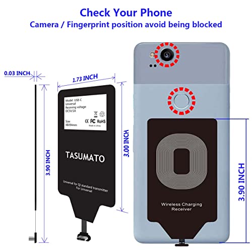 Tasumato Wireless Charging Receiver Qi Charger Adapter For Moto E7 Plus Lg G5 Galaxy A40 A41 A42 5G A60 A12 A11 A10E A01 A32 A31 A30 A22 A21S A21 A20E A20 A72 A71 A52 A51 A50 Samsung Usb Type C Android Charge thumb #3