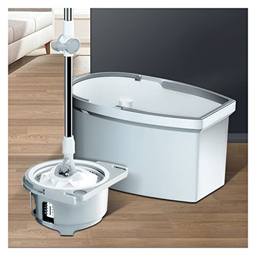 Wischmopp Set mit Eimer Spin Mopp und Eimer mit Wringer-Set, einfacher Wring-Mopp for Bodenreinigung mit 2 Mikrofaser-Ersatz-Moppkopf Bodenwischer