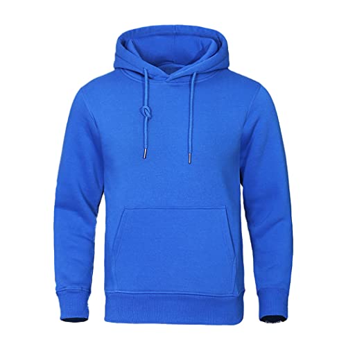Sweat à capuche en polaire épaisse et douce couleur bleu S