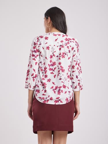 Image of FableStreet Women Formal & Casual Top | V-Neckline with Gathered Back Detail & Three-Quarter Sleeves | Premium Satin Fabric for Office Wear & Sophisticated Outings
