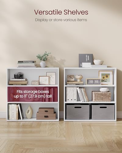 Image of VASAGLE CUSTOS Collection - Bookshelf, 3-Tier Bookcase, Book Shelf, Open Storage Shelf, 9.4 x 31.5 x 32 Inches, for Living Room, Home Office, Dinning Room, Cloud White ULBC173T14