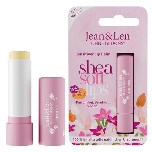 Jean & Len Sensitiver Lip Balm mit Bio-Sheabutter & Bio-Mandelöl,...