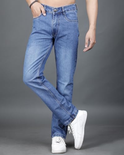 Image of EYEBOGLER Men Men's Jeans Pant Slim Fit Stretchable Casual Wear Mid Rise Cotton Blend Denim