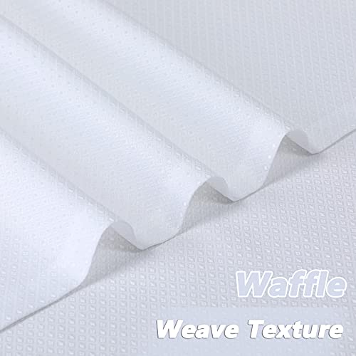 Caromio White Curtain Valance Bathroom Waterproof Rod Pocket Waffle Weave White Valance Kitchen Curtains Valance For Bathroom Window Treatment Valance, 60"X15", One Panel #TOP1