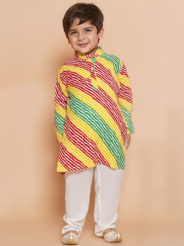 Image of AJ DEZINES Kids Ethnic Wear Cotton Printed Kurta Pyjama Set For Boys