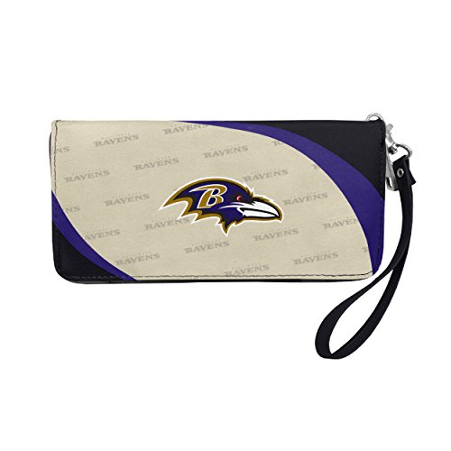 Littlearth NFL Baltimore Ravens Curve Zip Organizer, Team Color, 8" x 4" x 1"