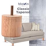 Btowin 2 inch Solid Wood Furniture Legs, 4Pcs Modern Round Wooden Bun Feet with Threaded M8 Hanger Bolts & Mounting Plate & Screws for Sofa Couch Cabinet Bed - Image 7