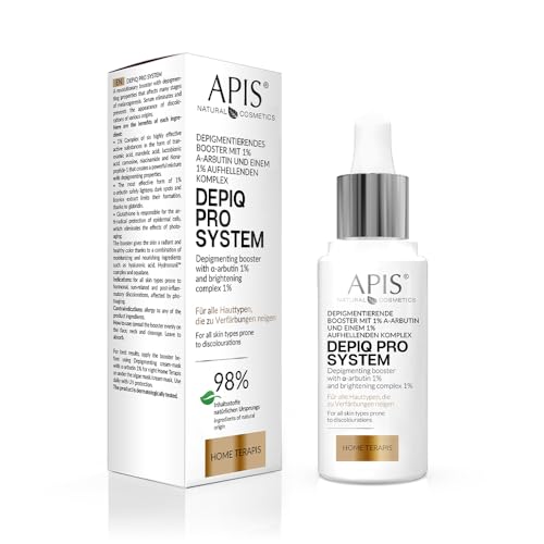 Apis DEPIQ PRO SYSTEM Booster - 30 ml - mit 1% α-Arbutin und Wirkstoffkomplex - Reduziert Pigmentflecken und Hyperpigmentierung, aufhellend