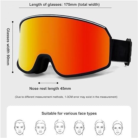 Gafas de esquí cilíndricas antiniebla para esquí, gafas de esquí de campo ancho, gafas de esquí resistentes al viento, gafas de esquí al aire libre