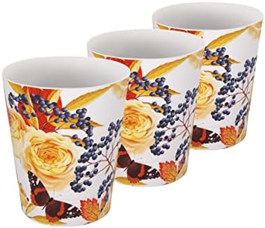 Home Garden Ornaments Plant Pots Indoor 13.5cm Height Set of 3  Plastic Plant Pot Outdoor with Original motif of Butterfly  Durable Garden Flower Pots (Ø13.5cm, Butterfly)
