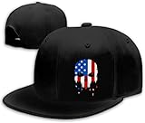 Hat with American Flag Horror Skull Hat Fashion Reaper Grim Snapback Hats for Men Flat Bill Brim Snap Backpack Trucker Hats Adjustable Men's Cool Baseball Caps USA Flag