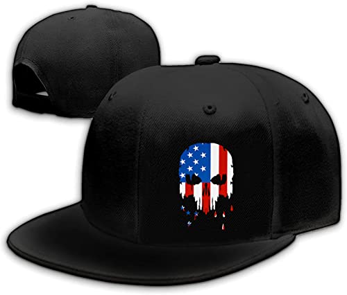 For Men Flat Bill Brim Snap Backpack Trucker Hats Adjustable Men's Cool Baseball Caps Usa Flag