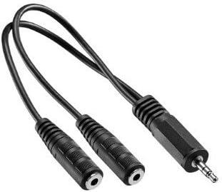 Insignia - Dual 3.5mm Mini Headphone Jack Adapter - Black