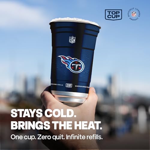 Top Cup NFL Tennessee Titans 20 oz Reusable Aluminum Cups 20 Count | Officially Licensed, Durable, Reusable & Recyclable, Made in USA by Top Cup - Used condition - Image 8
