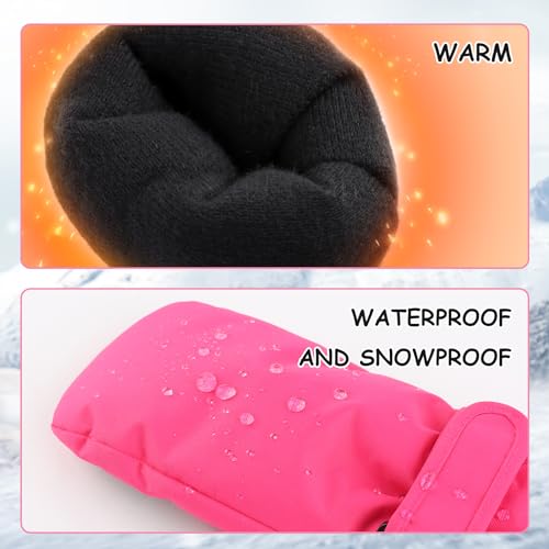 Image of Duoyeree Toddler Winter Gloves, Waterproof Fleece Lined Ski Mittens 1-6Y