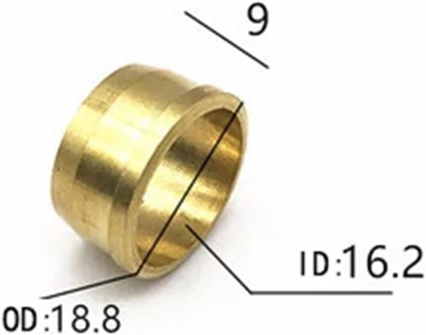 Compression Fittings 20pcs Brass Compression Sleeve Ferrule Tube Pipe Joint Fittings(16mm)