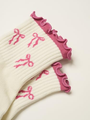 Image of Shapes Studio Half Calf Grip Socks, Cute Fruit Pilates Socks, Ruffle Socks, Non-Slip for Barre Yoga