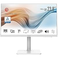 MSI Modern MD241PWDE 24 Zoll Business Monitor, FHD (1920x1080), 75 Hz, IPS Panel, USB-C, Weiß