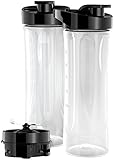 BLACK+DECKER PBJ2000 FusionBlade Set of 2 BPA-free Personal Blender Jars with additional FusionBlade, Clear