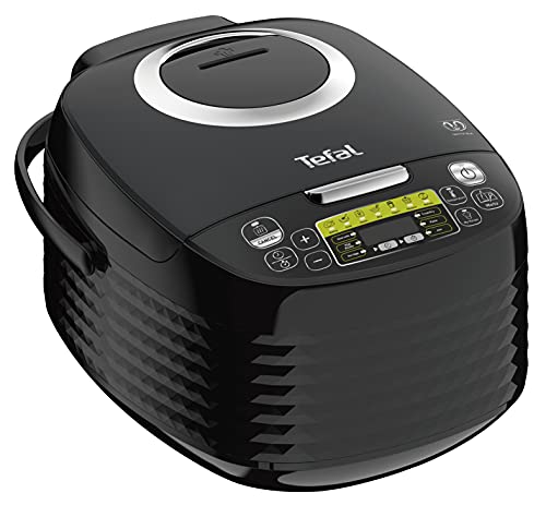 Tefal SpheriCook RK745840 16-in-1 Multicooker, Slow Cooker, Reiskocher, Dampfgarer, Warmhalten, Bräunen, spülmaschinenfeste Schüssel, 16 Programme, 5 Liter, schwarz, 750 Watt, RK745840
