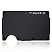 DUXTIO Slim Minimalist Aluminum Wallet for Men/Credit Card Holder for Men with Cash Strap (Black)