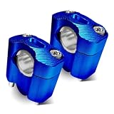 wipcowi 2 PCS Motorcycle Handlebar Risers, High-hardness Alloy Anti-slip Handle Bar Riser, Adjustable Clamp-on Adapter for 7/8' 1-1/8 ', Universal Modification Parts for Motorcycles Off-roads (Blue)