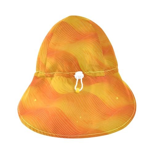 Abstract Glitter Yellow Wave Lines Infant Toddler & Kids Beach Hat Boy Hat Baby Girls UV Protection Large Brim Traveling Swim3