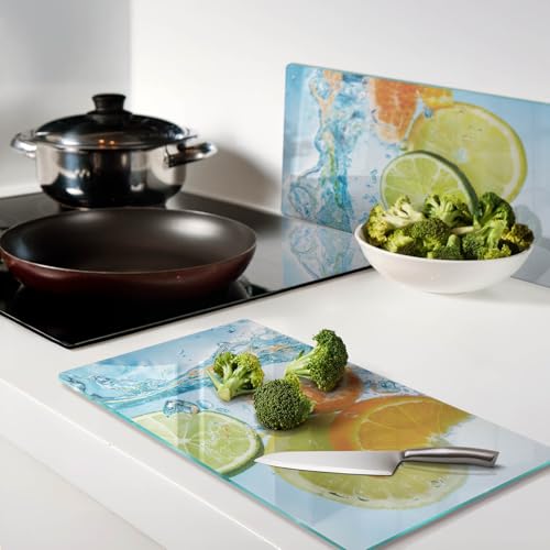 Planche en verre résistant à la chaleur avec pieds antidérapants pour plats - 4