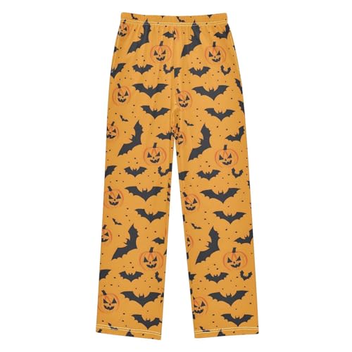 Pajama Pants Pumpkins Bats Halloween PJ Bottoms Sleepwear Lounge Sleep Pant with Pockets