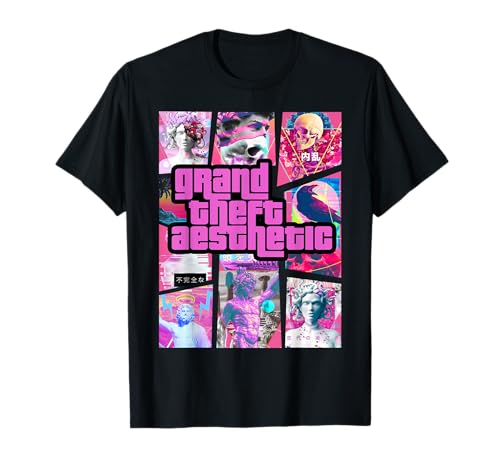 Grand Theft Aesthetic Vaporwave Medusa & Gratest Hits T-Shirt