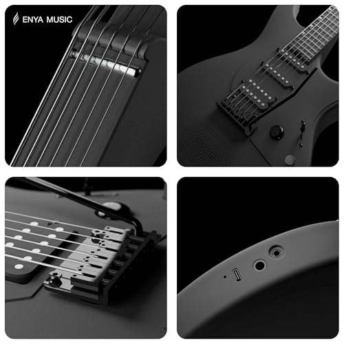Image of Enya Inspire 39 inch Smart Electric Guitar - Carbon Fiber Body with Built-in 15W Speaker, 20 Tones & App Control, 4 Presets, Bluetooth, Gig Bag Included, 2-Year Warranty