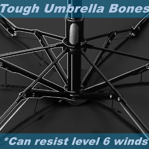 AzulLanse Sombrilla Carro Bebe Universal,Protección Solar para Bebés,Anti 50+ UV,Sombrilla Lluvia para Carrito,Diamétro 90 cm,con Ajustable 360° Manija de Paraguas,1 Babero de Bebé-Negro - imagen 8