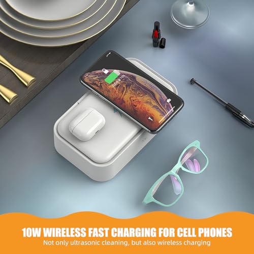 Ayaprak Limpador ultrassônico de joias, limpador ultrassônico profissional com UVC e 10W, máquina de