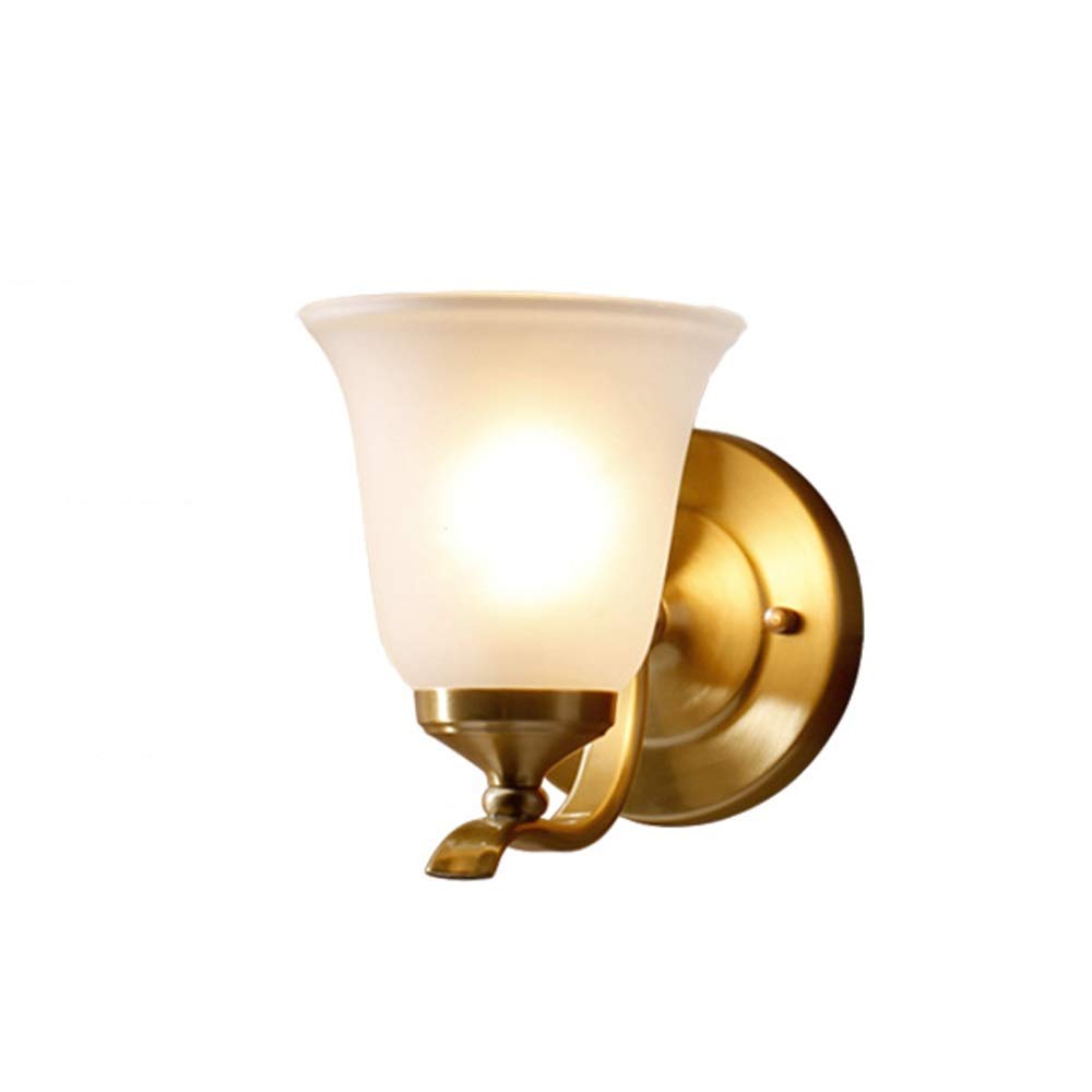 HPTHLY Wall Mounted Light Industrial Antique Brass Metal Wall Lamp Light Luxury Clear Glass Restaurant Wall Lamp Bedroom Decoration Wall Lantern Sconce Loft