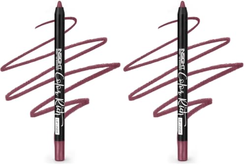 Image of INSIGHT Color Rich Lip Liner| Intense Pigment| Enriched with Jojoba Oil & Vitamin E| Defines, Shapes & Nourishes Lips | Long-Lasting |Wave of Sangria -1.5g (Pack of 2)