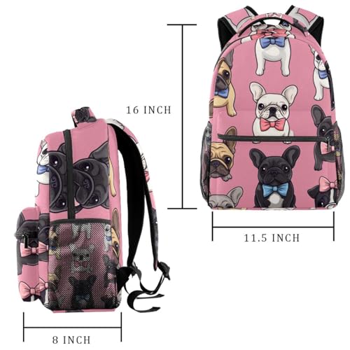 Sac à dos avec porte-bouteille et imprimé bouledogue ado - 2