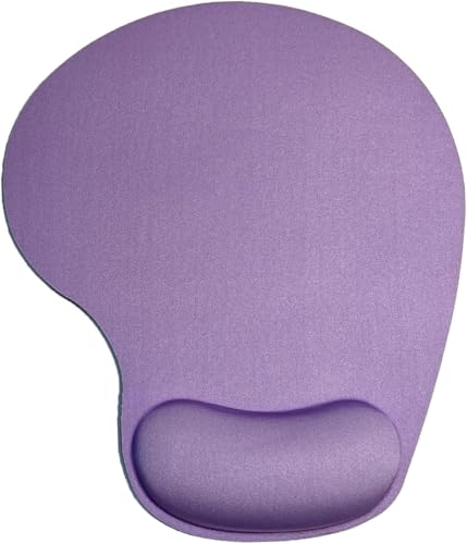 Image of Mouse Pad with Gel Wrist Rest Support, Ergonomic Mouse Cushion with Non Slip Rubber Base Mouse Pad for Laptop, Computer, Gaming, Office (Purple, Oval)