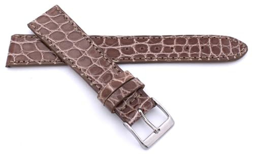 Bracelet montre Sulla Alligator fait main en Allemagne, cuir marron safari de haute horlogerie