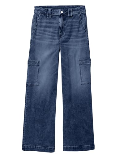 PLNOTME Women's Cargo Jeans Baggy High Waisted Wide Leg Casual Denim Pants with Pockets4
