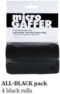 BarnDoor Lighting MicroGaffer (4) Black Micro Gaffer Tape Rolls 1" x 8yds