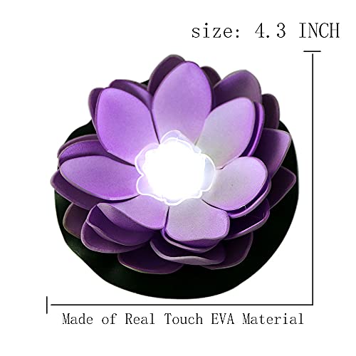 Lacgo Led Waterproof Floating Lotus Light, Pond Light, Battery Operated Lily Flower White Light, Flower Night Lamp, Pool Garden Fish Tank Wedding Decor(Pack Of 6)+(2 Lily Pad 8'') #TOP3